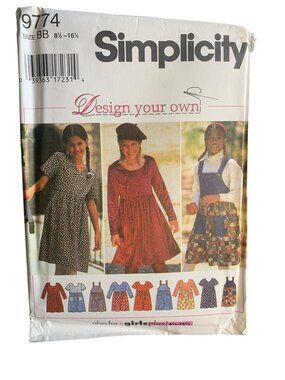 Simplicity Girl Dress Jumper Sewing Pattern Size 8.5 10.5 12.5 14.5 16.5 9774 Un
